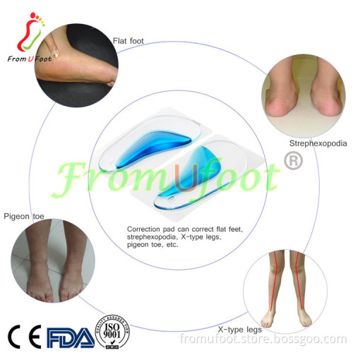 Footinsole ZRWE07 Arch Support Insoles Pu Gel Foot Massage Suede Insoles for Fallen Arches
